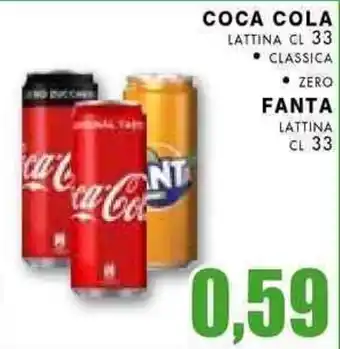 La Mimosa Supermercati Coca Cola Lattina cl 33 Classica/Zero - Fanta Lattina cl 33 offerta