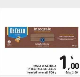 Spazio Conad Pasta di semola integrale de cecco offerta
