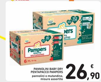 Spazio Conad Pannolini baby dry pentapacco pampers offerta
