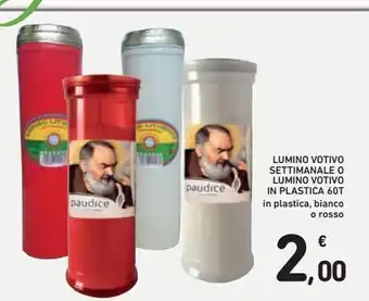 Spazio Conad Lumino votivo settimanale o lumino votivo in plastica 60t offerta