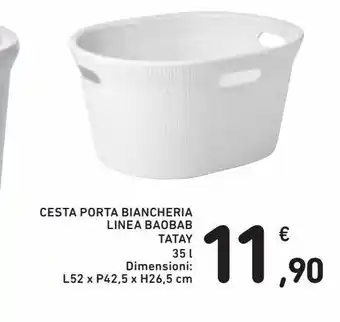Spazio Conad Cesta portabiancheria linea baobab tatay offerta