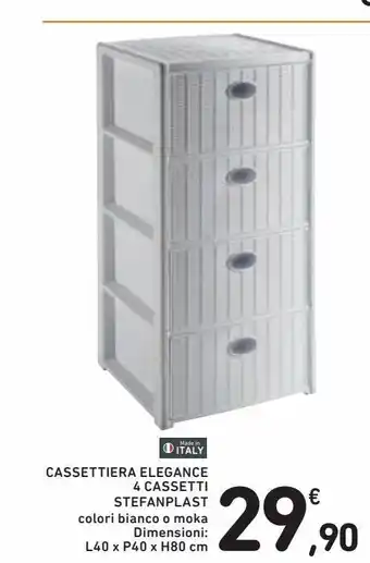 Spazio Conad Cassettiera elegance 4 cassetti stefanplast offerta