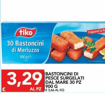 TuoDi Bastoncini di pesce surgelati dal mare 30 pz 900 g offerta