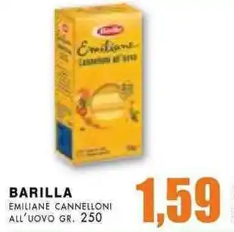 La Mimosa Supermercati Barilla Emiliane Cannelloni All'Uovo gr. 250 offerta
