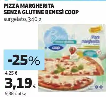 Ipercoop Pizza margherita senza glutine benesi coop offerta