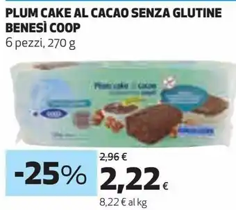 Plum cake cacao senza glutine benesi coop