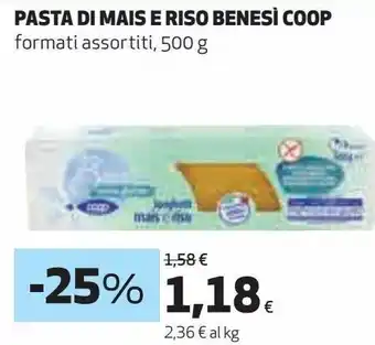 Ipercoop Pasta di mais e riso benesi coop offerta