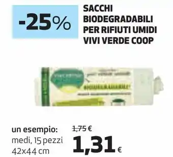 Ipercoop Sacchi biodegradabili per rifiuti umidi vivi verde coop offerta
