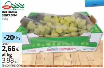 Ipercoop Uva bianca senza semi offerta