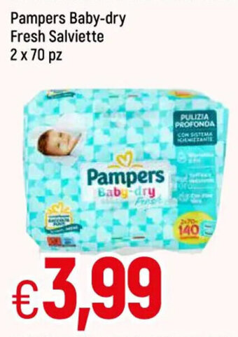 Famila Pampers Baby-Dry Fresh Salviette 2 x 70 pz offerta