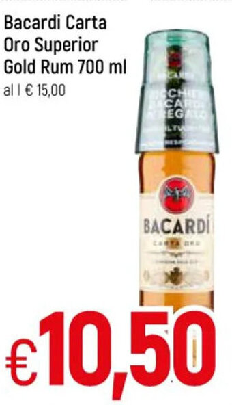 Famila Bacardi Carta Oro Superior Gold Rum 700 ml offerta