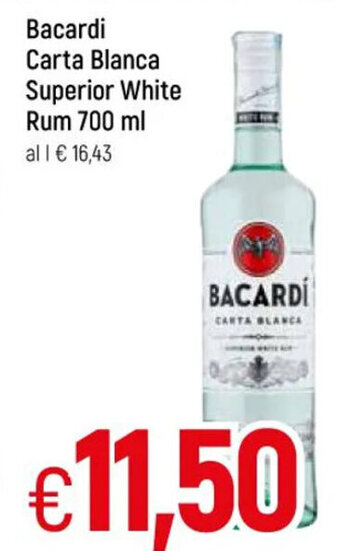 Famila Bacardi Carta Blanca Superior White Rum 700 ml offerta