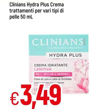 Famila Clinians Hydra Plus Crema Trattamenti Per Vari Tipi di Pelle 50 ml offerta