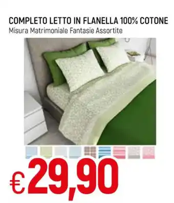 Famila Completo Letto in Flanella 100% Cotone offerta