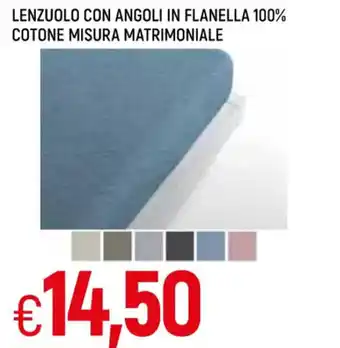 Famila Lenzuolo Con Angoli in Flanella 100% Cotone Misura Matrimoniale offerta