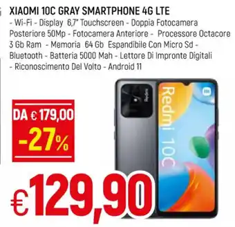 Famila Xiaomi 10C Gray Smartphone 4G LTE offerta