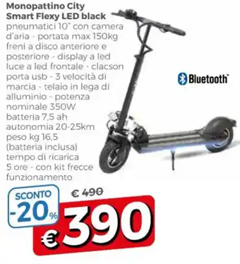 Famila Monopattino City Smart Flexy LED Black offerta