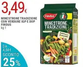 Doro Supermercati Findus Minestrone Tradizione Con Verdure IGP E DOP kg 1 offerta