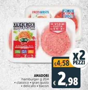 Deco Supermercati Amadori hamburger g 204 offerta