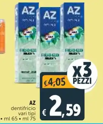Deco Supermercati AZ Dentifricio vari tipi ml 65/ml 75 offerta