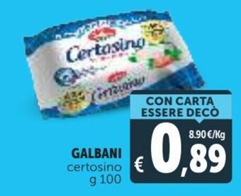 Deco Supermercati Galbani Certosino g 100 offerta