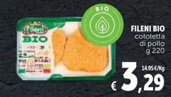 Deco Supermercati Fileni Bio cotoletta di pollo g 220 offerta