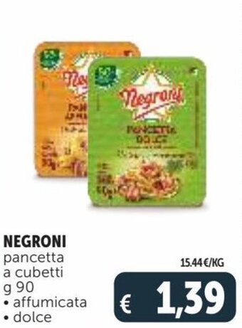 Deco Supermercati Negroni Pancetta a cubetti g 90 affumicata/dolce offerta