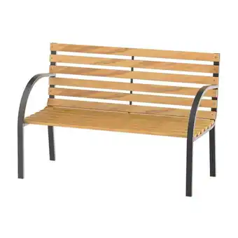 Brico Bravo Emilia - panchina da giardino 2 posti in acciaio polverizzato e legno naturale. 122x60x80h cm offerta