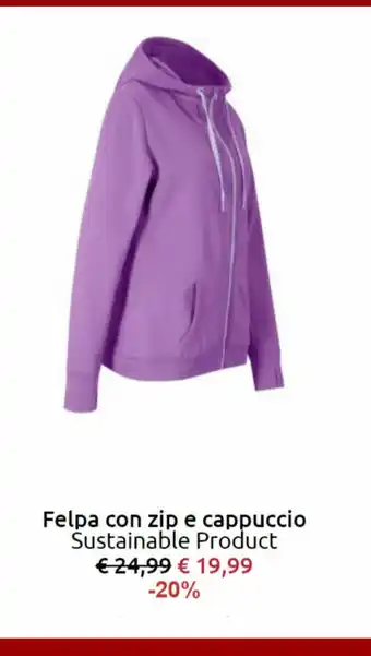 Bonprix Felpa con zip e cappuccio offerta