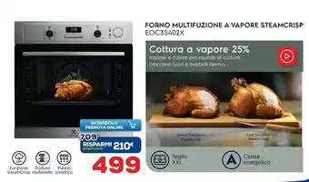 Euronics Electrolux EOC3S40X Forno Elettrico 72 L 2790 W Acciaio Inossidabile A offerta
