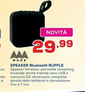 Euronics Maze Speaker Bluetooth Ruffle offerta