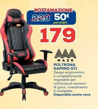 Euronics Maze Poltrona Gaming Gt1 offerta