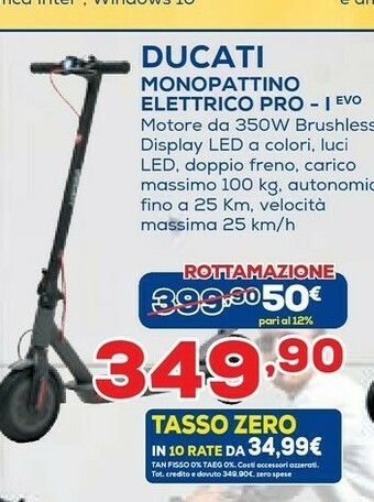 Euronics Ducati Monopattino Elettrico Pro-1 Evo offerta