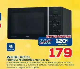 Euronics Whirlpool Whirpool Forno A Microonde Mcp 347 Bl offerta