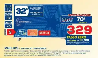 Euronics Philips 32PFS6905/12 TV 81,3 Cm (32") Full HD Smart TV Wi-Fi Argento offerta