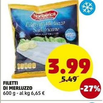 PENNY Noribèrica Filetti di merluzzo offerta