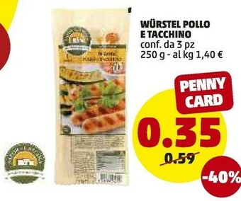 PENNY Wurstel di pollo offerta