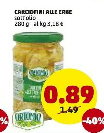 PENNY Ortomio Carciofini sott'olio offerta