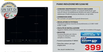 Euronics Whirlpool Piano Induzione WB S2560 NE offerta