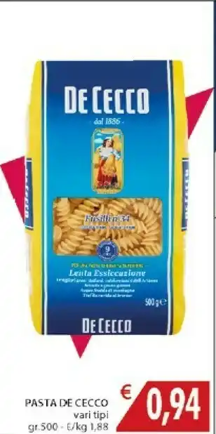 Mercatò De Cecco Pasta di semola offerta