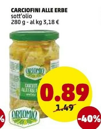 PENNY Ortomio Carciofini sott'olio offerta