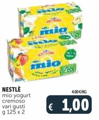 Deco Supermercati Nestlè Mio Yogurt Cremoso Vari Gusti g 125 x 2 offerta