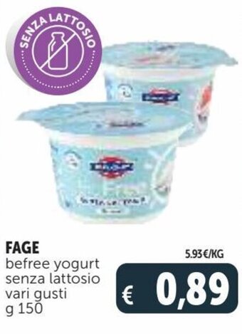 Deco Supermercati Fage befree yogurt senza lattosio vari gusti g 150 offerta