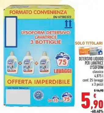 Conad Superstore Lysoform Detersivo lavatrice offerta