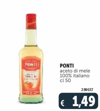 Deco Supermercati Ponti aceto di mele 100% italiano cl 50 offerta