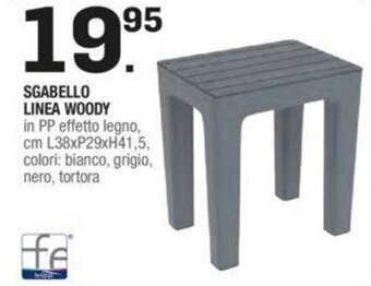 Brico OK Sgabello Linea Woody cm. L 38 x P 29 x H 41,5 offerta