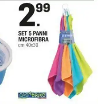 Brico OK Set 5 Panni Microfibra cm 40 x 30 offerta