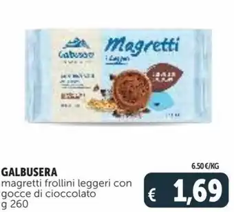 Deco Supermercati Galbusera magretti frollini leggeri con gocce di cioccolato g 260 offerta