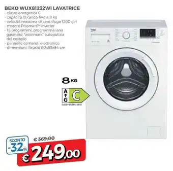 DPiù Beko WUX81232WI Lavatrice offerta