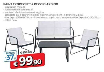 DPiù Saint Tropez Set 4 Pezzi Giardino offerta